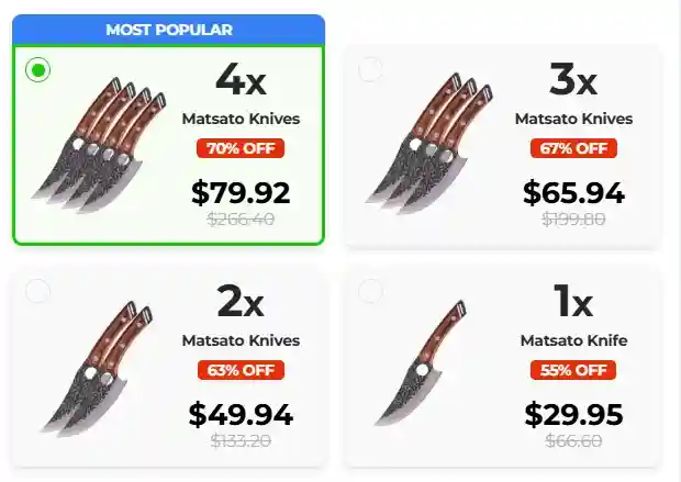 Matsato Knife Pricing — Best Value Packages Available
